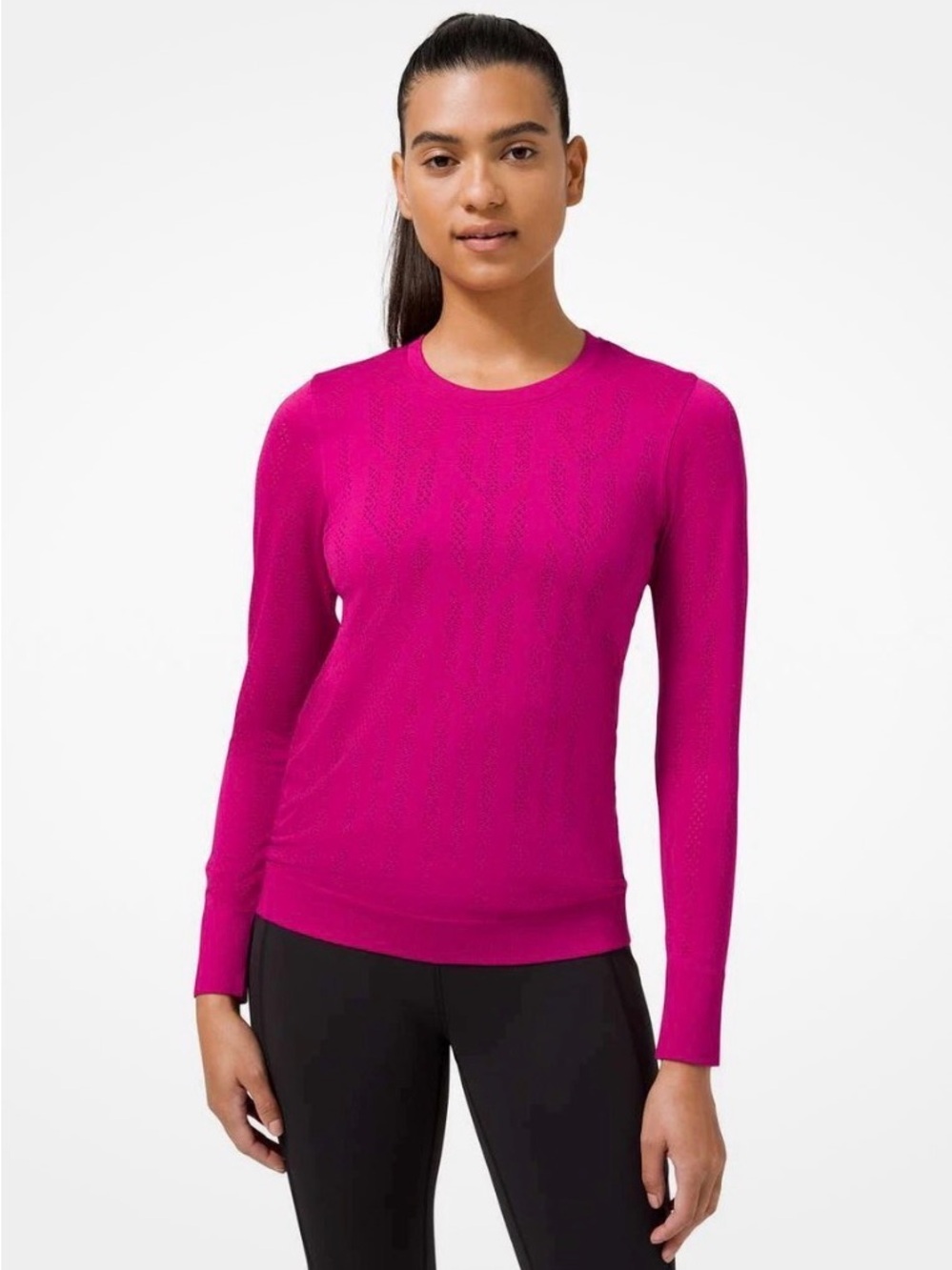 Lululemon XL Swiftly breathe Pink crew neck lightweight activewear casual top